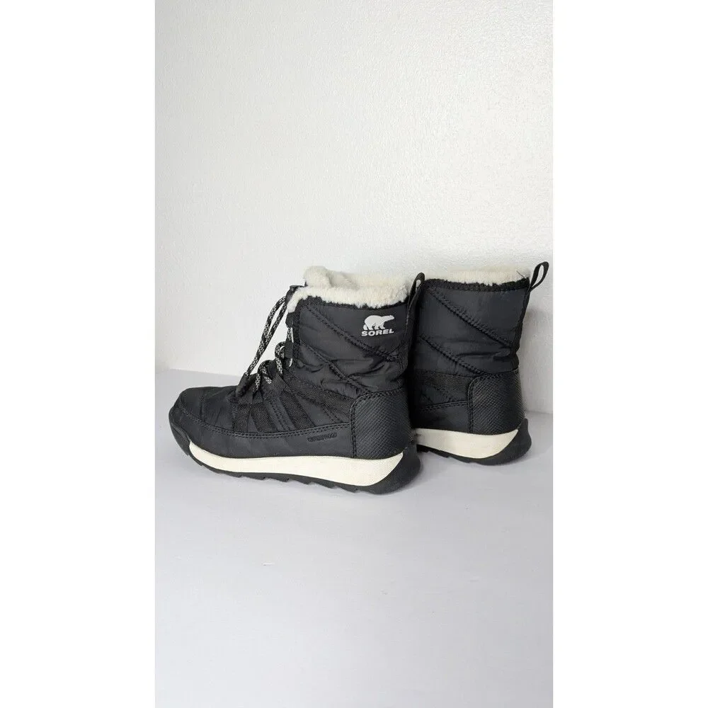 Sorel Youth Whitney II Short Lace Waterproof Boots Kids Size 3 Black